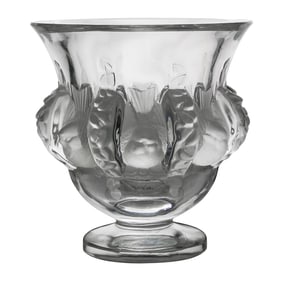 Lalique "Dampierre" Sparrows Crystal Vase