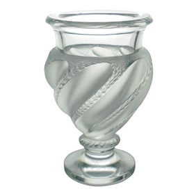 Lalique Crystal 'Ermenonville' Footed Vase