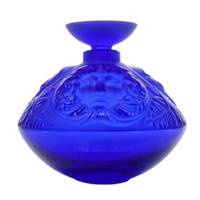 Lalique "Psyche" Cobalt Crystal Perfume Bottle