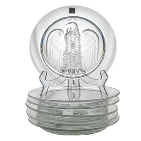 (6 pcs) Lalique Frosted 1970s Annual Glass Plates