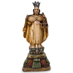 Spanish Colonial Carved Alabaster Religious Figurine