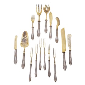 (15 Pc) Russian 84 Silver Handled Flatware Partial Set