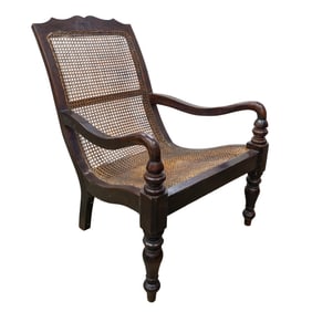 Continental Wood and Wicker Chair