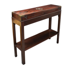 Antique Wood Game Storage Side Table