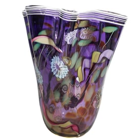 Paul Allen Counts Fazzoletto Art Glass Vase- 16"