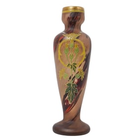 Art Nouveau Gilt Painted Glass Vase