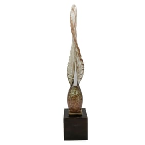 Murano Twisted Feather Art Glass Sculpture