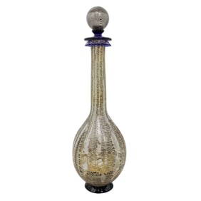 Signed Seguso Viro Murano Footed Art Glass Decanter