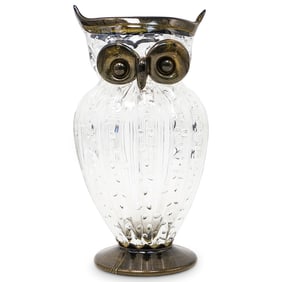 Murano Art Glass 'Owl' Figurative Vase