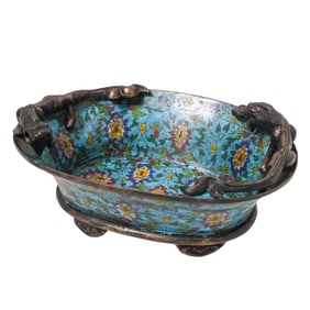 Chinese Bronze Cloisonne Qianlong Bowl