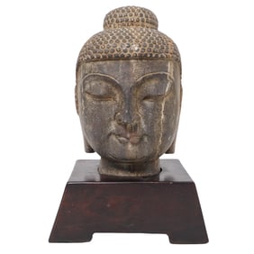 Antique Carved Stone Buddha Sculpture
