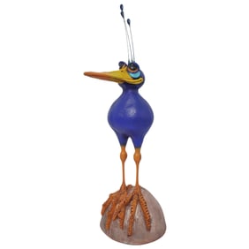 Todd J. Warner (American, b. 1945) LE "Blue Up, Royal Blue Bird" Sculpture