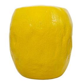 Large Glazed Ceramic Lemon Garden Stool