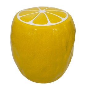 Large Glazed Ceramic Lemon Garden Stool