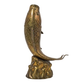 Large Japanese Brass Fish Sculpture