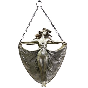 Antique Art Nouveau Figural Hanging Planter