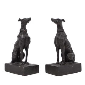 Pair of Cast Iron Greyhound Bookends