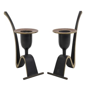 Richard Rohac (1906-1956, Austrian) Pair of Bronze Candlesticks