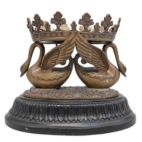 Castilian Imports Bronze Swan Pedestal Dish