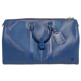 Louis Vuitton Blue Epi Leather 45 Boston Bag