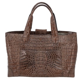 Chiocciola by Thea Brown Croc Embossed Tote Bag