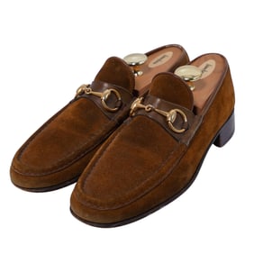 Vintage Gucci Horse-bit Suede Loafers