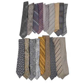 (19 Pc) Vintage Giorgio Armani & Varied Mens's Necktie Grouping