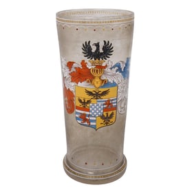 Antique Austrian Carlsbad Coat of Arms Glass Cup