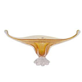 Murano Lavorazione Amber Glass Centerpiece