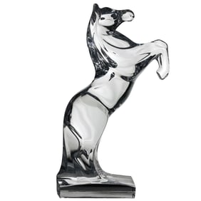 Daum Rearing Horse Crystal Sculpture