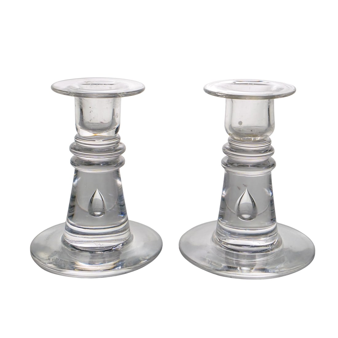 (2 Pc) Steuben Tear Drop Baluster Candlesticks (1 of 6)