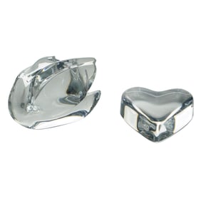 (2 Pc) French Baccarat Crystal Figurines Paperweight Grouping