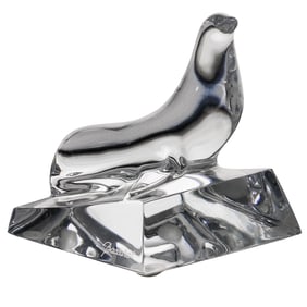 Baccarat Crystal Seal Sculpture