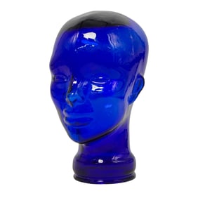 Cobalt Art Glass Mannequin Head