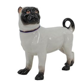 Antique Porcelain Pug Dog Figurine