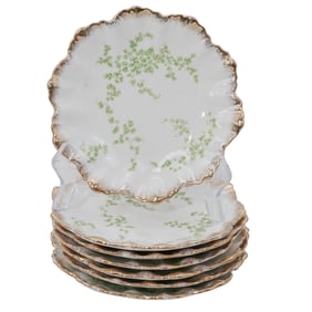 (7 Pc) Antique American Porcelain Dessert Plates By Morris And Willmore Co.