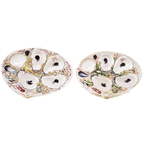 Pair of Union Porcelain Works Oyster Dishes