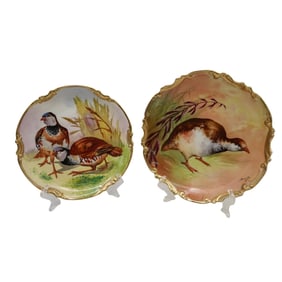 (2 Pc) Coronet Limoges Decorative Pheasant Plates