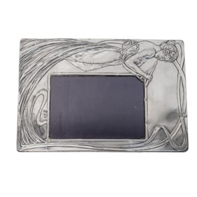 Art Nouveau English Sterling Silver Figural Picture Frame
