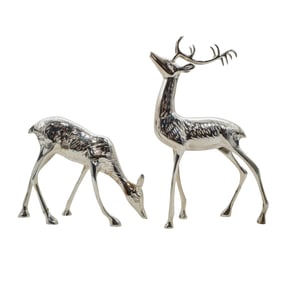 (2 Pc) Grandeur Noel Collector's Edition Silver Reindeer Set