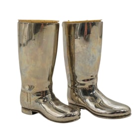 Pair of Grenadier England Silver Plated Liquor Shot Measuring Boots