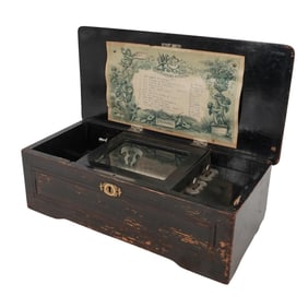 19th C. Charles Ullmann Swiss Qualité Excelsior Superextra 12 Airs Cylinder Music Box