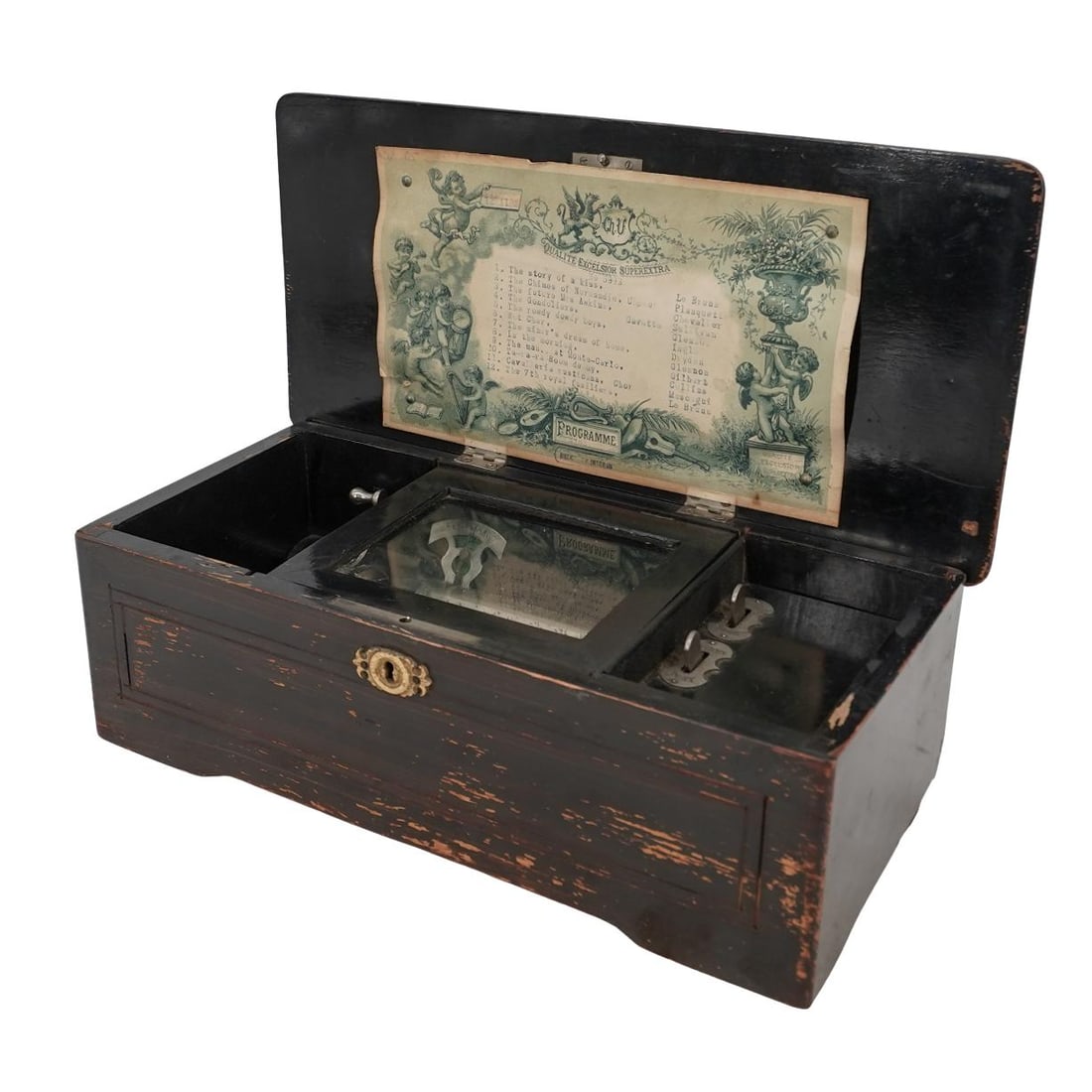 19th C. Charles Ullmann Swiss Qualité Excelsior Superextra 12 Airs Cylinder Music Box (1 of 11)