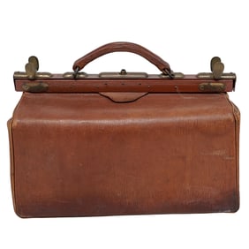 Vintage Brown Leather Doctor Bag