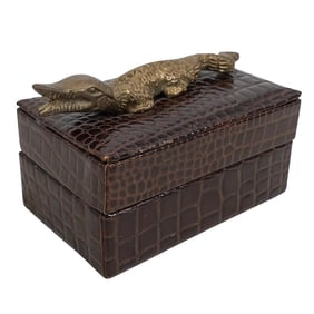 Alligator & Faux Reptile Leather Trinket Box