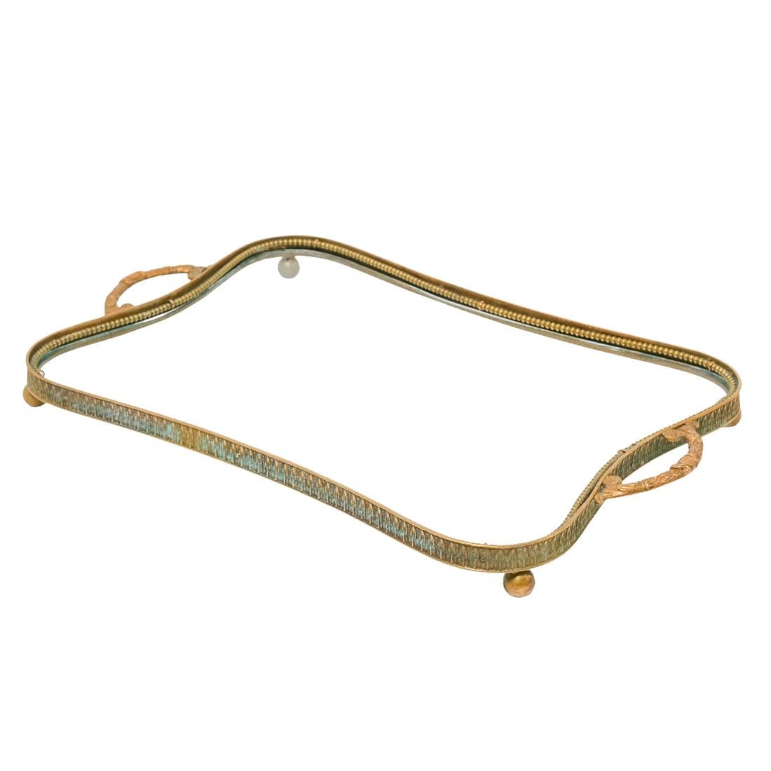 Antique French Bronze and Glass Handled Tray (1 of 7)