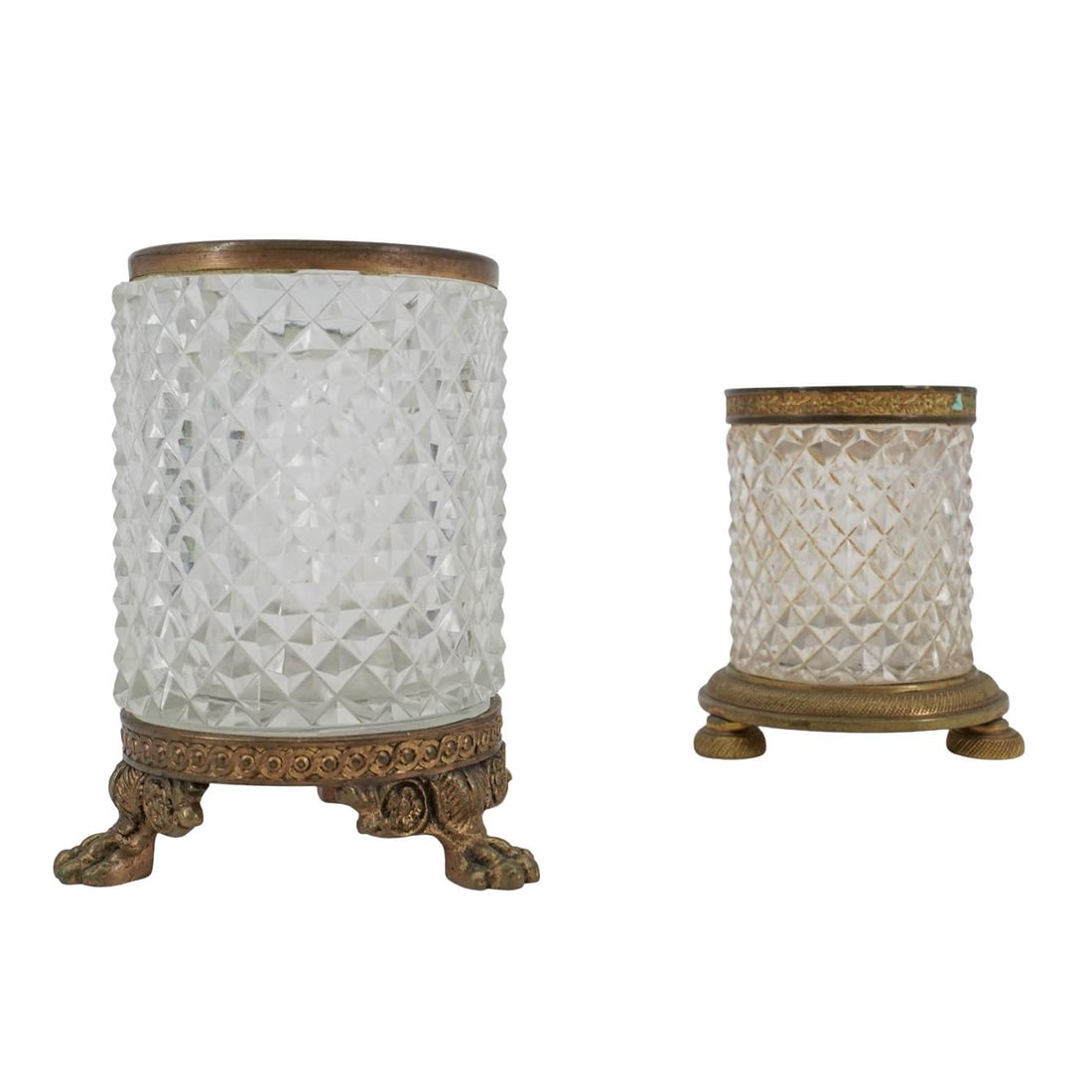 (2 Pc) Baccarat Cut Glass Vanity Organizer Cups (1 of 9)