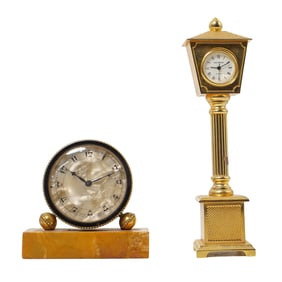 (2 Pc) Vintage Travel Size Mantle Clocks