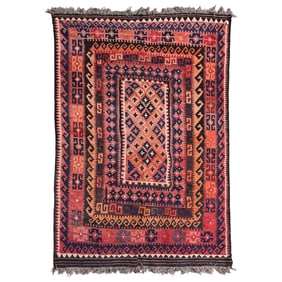Turkish Style Geometric Fringed Rug