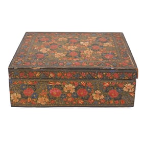 Antique Kashmir x Marshall Fields Lacquered Jewelry Box